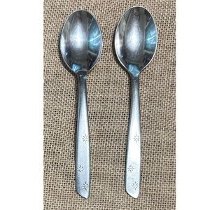 Vintage Superior Stainless Night Sky Table Spoon Set Flatware Atomic Starburst